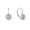 Strieborné náušnice detské okrúhle so zirkónmi 11475.3 rose