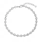 Strieborný náramok retiazka osadený okrúhlymi zirkónmi biely 13027.1 crystal