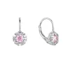 Strieborné náušnice detské okrúhle so zirkónmi 11474.3 rose