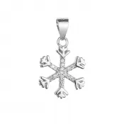 Strieborný prívesok vločka so zirkónmi 14005.1