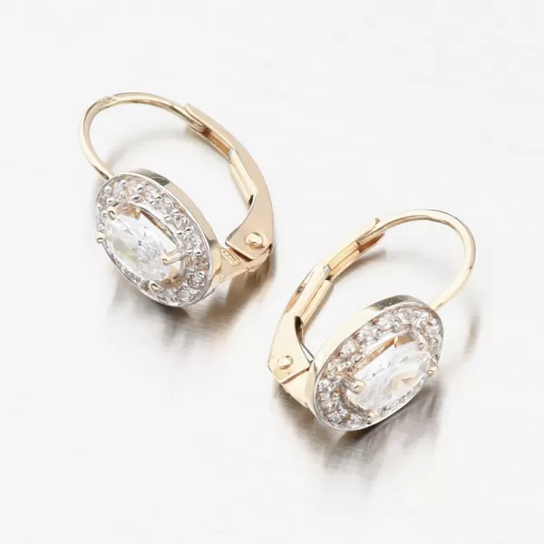 Dámske náušnice žlté zlato 585 so zirkónmi 52GZ-8049-ZLB-ZIR-KL