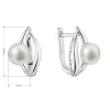 Strieborné náušnice visiace s riečnou perlou bielej 21100.1B