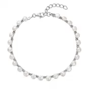 Perlový náramok z pravých riečnych perál na retiazke 23016.1