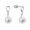 Strieborné náušnice visiaca slzička s riečnou perlou 21086.1B