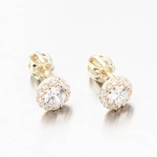 Dámske náušnice žlté zlato 585 so zirkónmi 52GZ-2745-ZL-ZIR