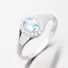 Dámsky prsteň z bieleho zlata 585 zirkón akvamarín a 51GZ-8055-B-AKVA