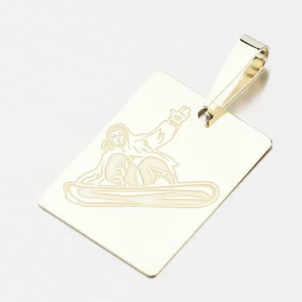 Zlatý prívesok snowboardista PAMŠ-130750