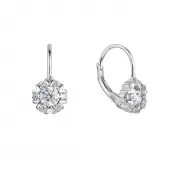 Strieborné náušnice detské okrúhle so zirkónmi 11474.1 crystal