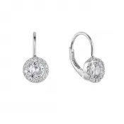 Strieborné náušnice detské okrúhle so zirkónmi 11475.1 crystal