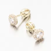 Dámske náušnice žlté zlato 585 so zirkónmi 52GZ-2745-ZL-ZIR