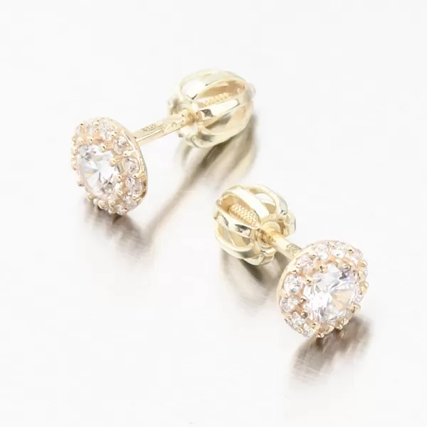 Dámske náušnice žlté zlato 585 so zirkónmi 52GZ-2745-ZL-ZIR