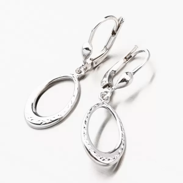 Visiace náušnice z bieleho zlata 12-692