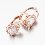 Ružovo pozlátené strieborné náušnice so zirkónmi UCST-122231