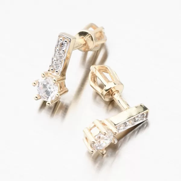 Dámske náušnice žlté zlato 585 zirkón 52GZ-8057-ZL-ZIR