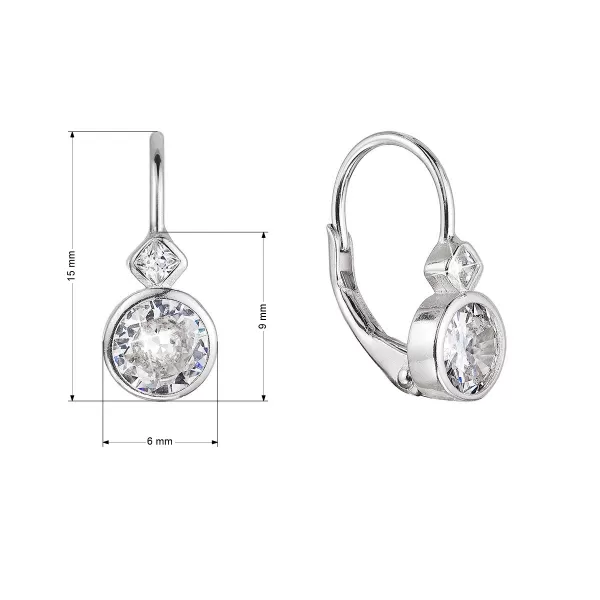 Strieborné náušnice detské okrúhle so zirkónmi 11479.1 crystal
