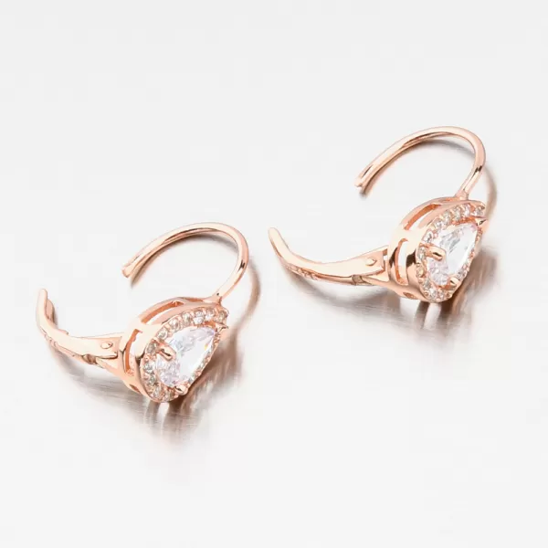 Ružovo pozlátené strieborné náušnice so zirkónmi UCST-122231