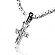 Prívesok - krížik s briliantmi 140027-B-DIA