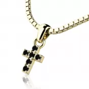 Prívesok - krížik s čiernymi briliantmi 140027-ZL-Black-DIA