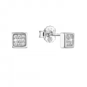 Strieborné náušnice kôstky kosoštvorec biele zirkóny 11412.1