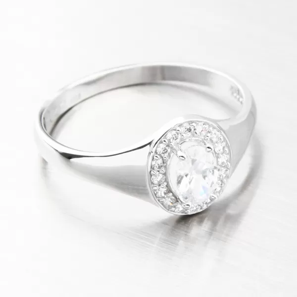 Dámsky prsteň z bieleho zlata 585 zirkón 51GZ-8055-B-ZIR