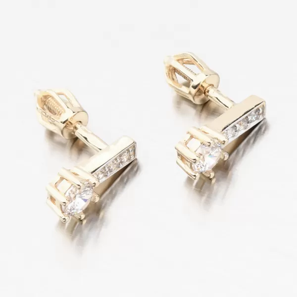 Dámske náušnice žlté zlato 585 zirkón 52GZ-8057-ZL-ZIR