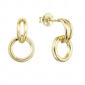 Pozlátené strieborné náušnice visiace krúžky 61016