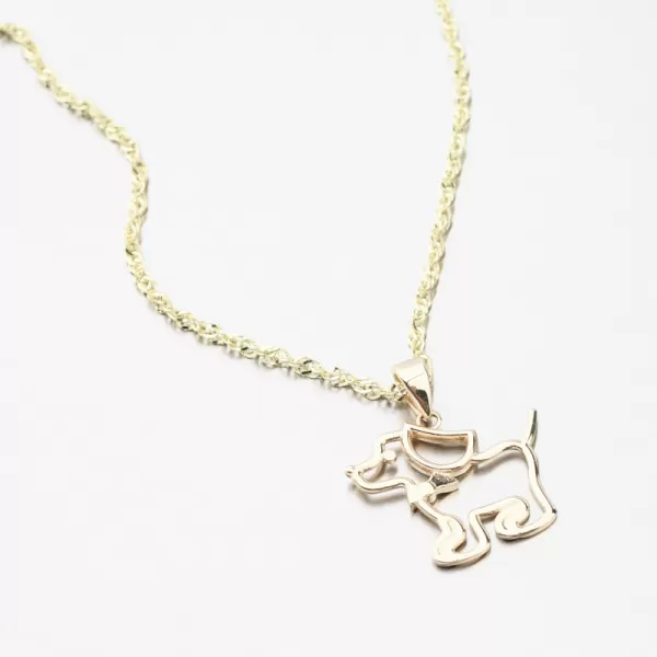 Zlatý prívesok pes 13-399