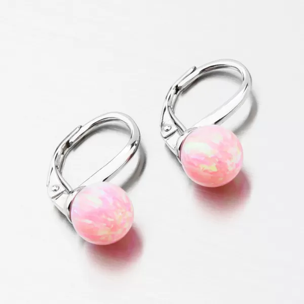Strieborné náušnice s ružovým Opal UCST-121746