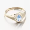 Dámsky prsteň zo žltého zlata 585 zirkón s akvamarínom a 51GZ-8055-ZL-AKVA