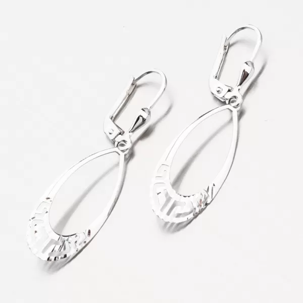 Visiace náušnice z bieleho zlata 12-682