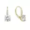 Pozlátené strieborné náušnice visiace s veľkým zirkónom biele 11451.1