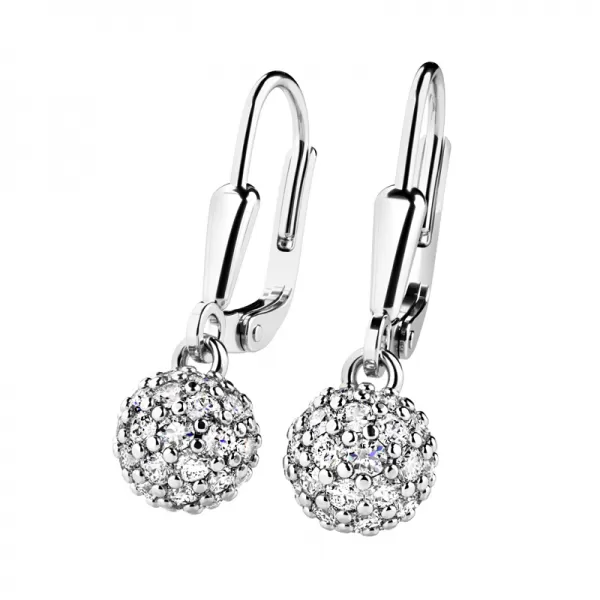 Zlaté visiace guličky s diamantmi 10971-KL-B-DIA