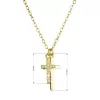 Pozlátený strieborný náhrdelník dva malé krížiky a biele zirkóny 12059.1