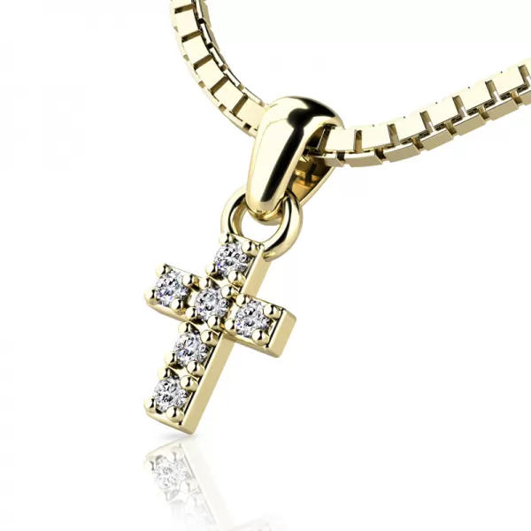 Prívesok - krížik s briliantmi 140027-ZL-DIA