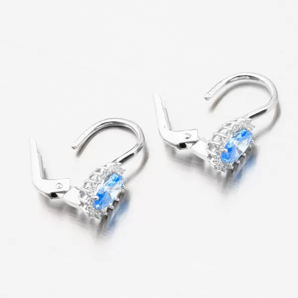 Dámske náušnice biele zlato 585 zirkón akvamarín a 12-704