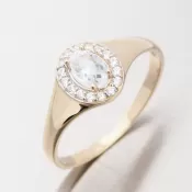 Dámsky prsteň zo žltého zlata 585 zirkón 51GZ-8055-ZL-ZIR