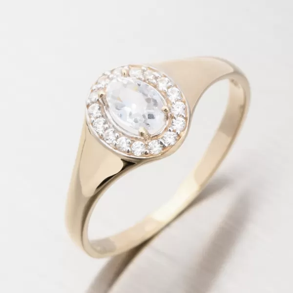 Dámsky prsteň zo žltého zlata 585 zirkón 51GZ-8055-ZL-ZIR