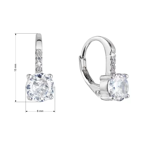 Strieborné náušnice detské okrúhle so zirkónmi 11478.1 crystal