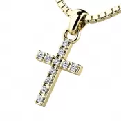 Prívesok - krížik s briliantmi 140018-02-ZL-DIA