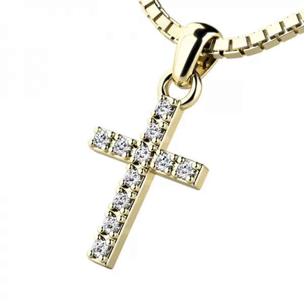 Prívesok - krížik s briliantmi 140018-02-ZL-DIA