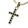 Prívesok - krížik s čiernymi briliantmi 140018-02-ZL-Black-DIA