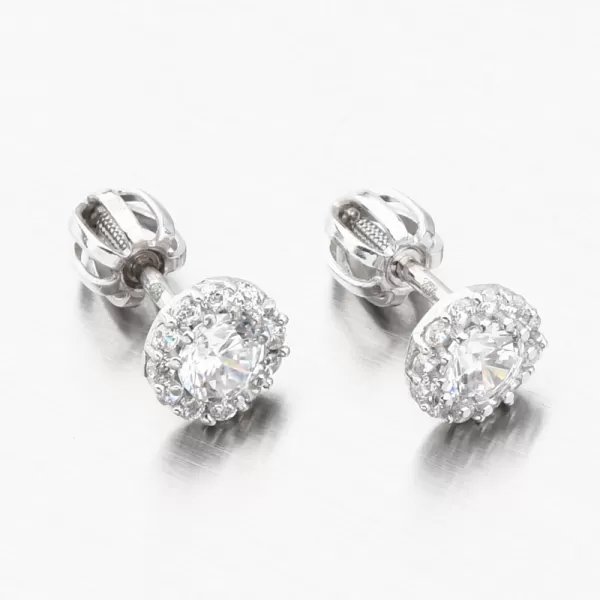 Dámske náušnice so zirkónmi biele zlato 52GZ-2745-B-ZIR