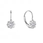 Strieborné náušnice detské kvietky so zirkónmi 11476.1 crystal
