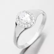 Dámsky prsteň z bieleho zlata 585 zirkón 51GZ-8055-B-ZIR