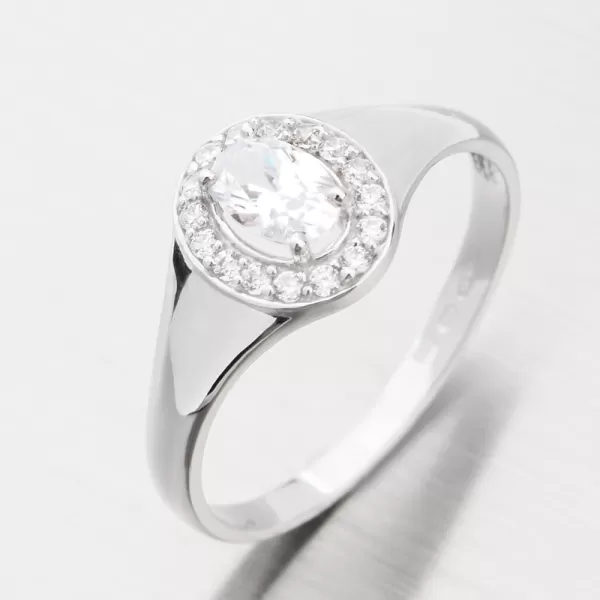 Dámsky prsteň z bieleho zlata 585 zirkón 51GZ-8055-B-ZIR