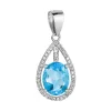 Strieborný prívesok slza modrý zirkón 14034.3 aqua
