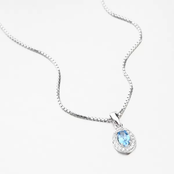 Dámsky prívesok z bieleho zlata 585 zirkón akvamarín a 53GZ-8056-B-AKVA