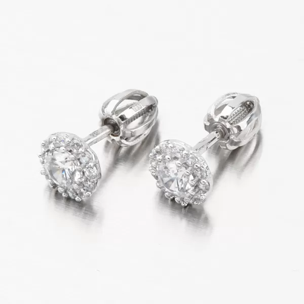 Dámske náušnice so zirkónmi biele zlato 52GZ-2745-B-ZIR