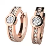 Dámske náušnice ružové zlato 585/1000 prírodný diamant 0,248 ct G/SI kruhy 10968-CV-DIA