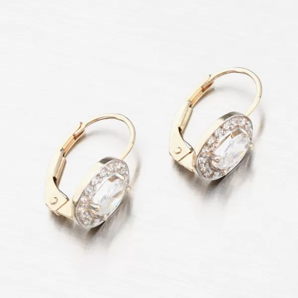 Dámske náušnice žlté zlato 585 so zirkónmi 52GZ-8049-ZLB-ZIR-KL